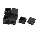 uxcell パイプキャップ チューブ挿入 正方形 ブラック プラスチック 25mm x 25mm 12個
