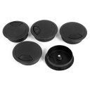 uxcell 配線孔キャップ丸型 ケーブル 穴 カバー 黒い プラスチック製 コンピュータ 机 コード グロメット 50mm 5個(2)