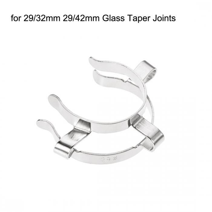 uxcell ジョイントクリップ ラボクランプ取り付けクリップ 29 / 32mm 29 / 42mmガラステーパージョイントラボコネクタ用 シルバートーン