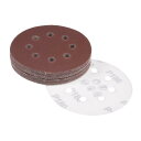 uxcell サンディングディスク 紙やすり サンドペーパー 8穴あき 外径125mm 180グリット フロッキングサンドペーパー 20枚入