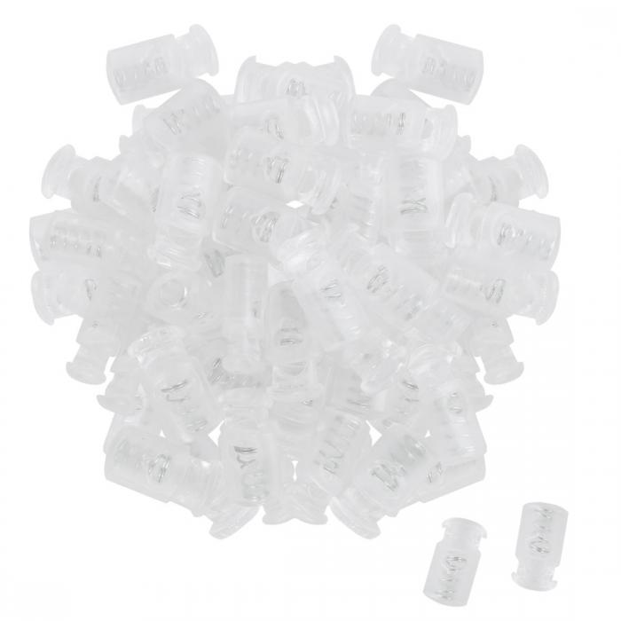 uxcell プラスチックコードロックストッパー エンドスプリング ストップシングルホールトグルファスナー ストッパーロープエンドドローストリング服、靴ひも、バ...