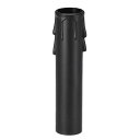 uxcell 燭台ベース キャンドルカバースリーブ キャンドルライトソケットカバー E12シャンデリア適用 プラスチック 22x105mm ブラック 24本入り