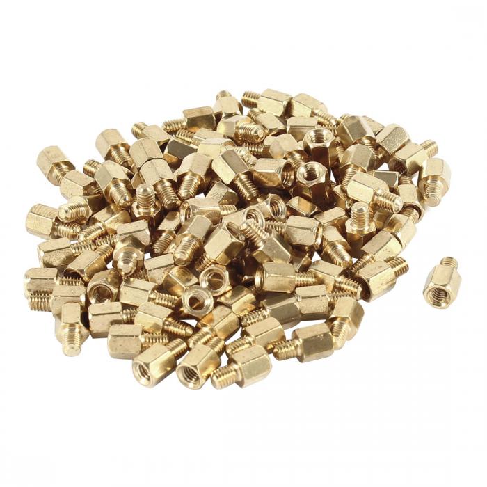 uxcell メスーM3オススレッド 5mm+5mm PCB スペーサ スタンドオフ 10mm 100個入り