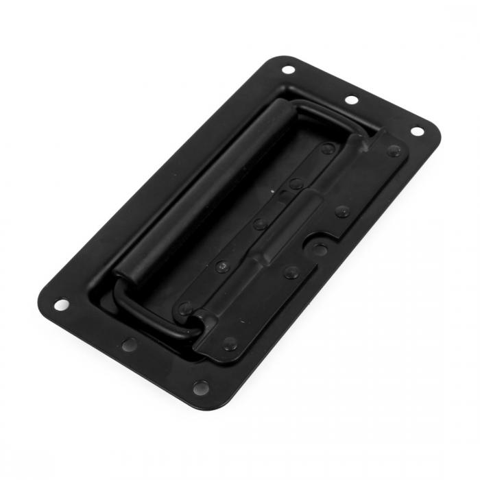 uxcell 折りたたみ式プルハンドル 金属 長方形 凹型グリップ ブラック 155 mmx83 mm