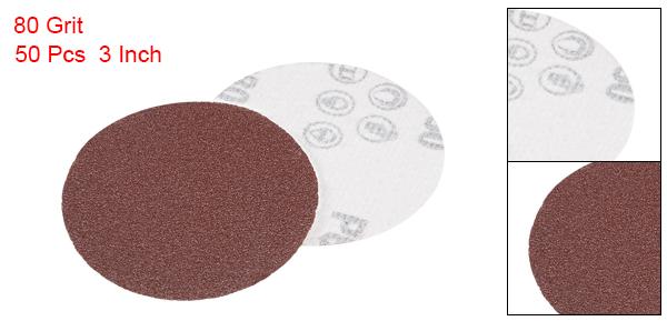 uxcell サンディングディスク 紙やすり サンドペーパー 外径75mm 80グリット 50枚入