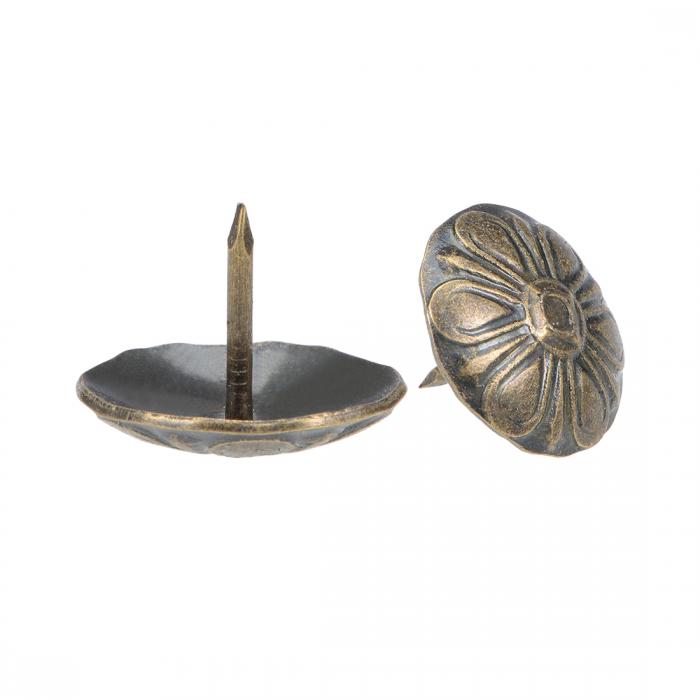 uxcell 画鋲釘 室内装飾ネイルタック ヘッド径19mm アンティーク ラウンド ブロンズトーン 家具 ソファ ヘッドボード用 20個入り