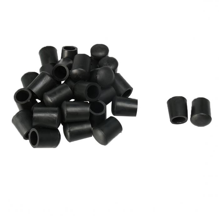 uxcell 家具脚カバー 防音 傷防止 チューブエンドキャップ パッド カバーキャップ ラバー製 ブラック 30個入り