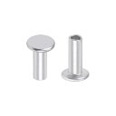 uxcell 半管状リベット M3 x 8 mm アルミニウム フラットヘッド シルバートーン 200個入り(4)