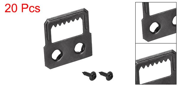 uxcell 鋸歯状画像ハンガー フレームハンギング用 ダブルホール ネジ付き 27mm x 27mm、20個