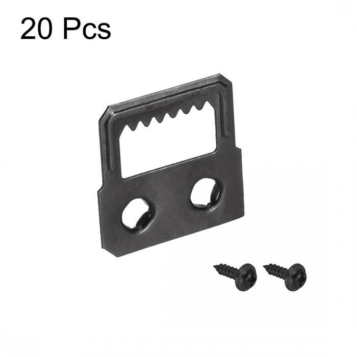 uxcell 鋸歯状画像ハンガー フレームハンギング用 ダブルホール ネジ付き 27mm x 27mm、20個