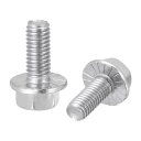 uxcell 六角鋸歯状フランジボルトねじ メートルスレッド 304ステンレス鋼 M5x10 mm 25個(4)