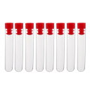 uxcell キャップ付きプラスチック試験管30個、ポリスチレンミニ試験管、赤、12x60mm、ビーズ用保管容器サンプルラボ