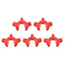uxcell ラボジョイントクリップ プラスチッククランプ 取り付けクリップ 19/22または19/38ガラステーパージョイントラボコネクタ用 レッド 5個入り