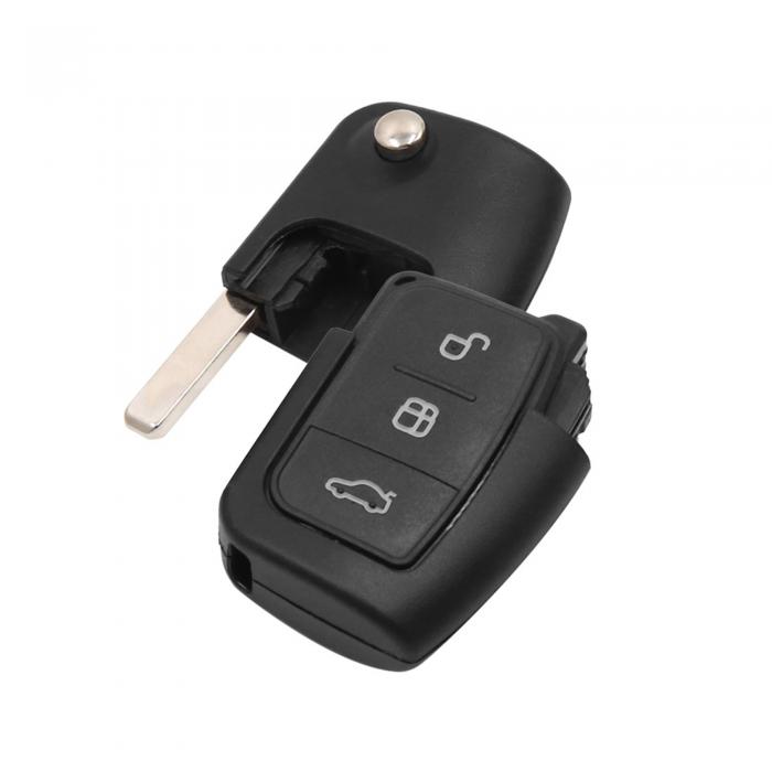 uxcell リモートキーケース 未加工キーフォブ 折りたたみ 3ボタン フォードフォーカス用