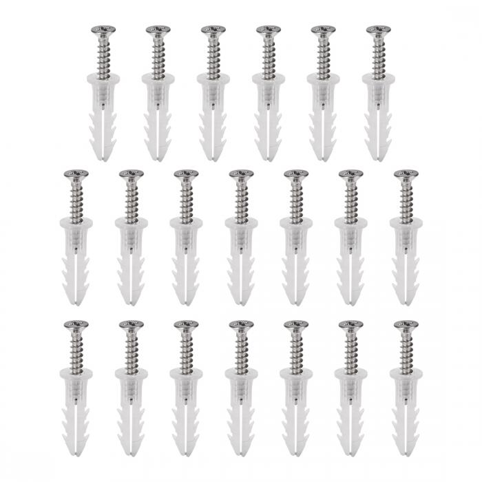 uxcell 拡張パイプ 6x26 mm プラスチック 柱コンクリート乾式壁アンカー壁プラグ フレーム固定チューブ ネジ付き 半透明 20個