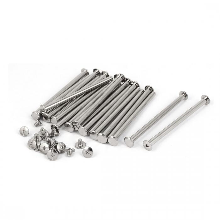 uxcell バインドネジ 金属 スクラップブック カタログ バインドネジポスト M5x80 mm 20個