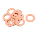 uxcell 平ワッシャ 銅ワッシャー フラットリング クラッシュ シールガスケット ファスナー 18mm x 10mm x 1mm 10個入り(2)
