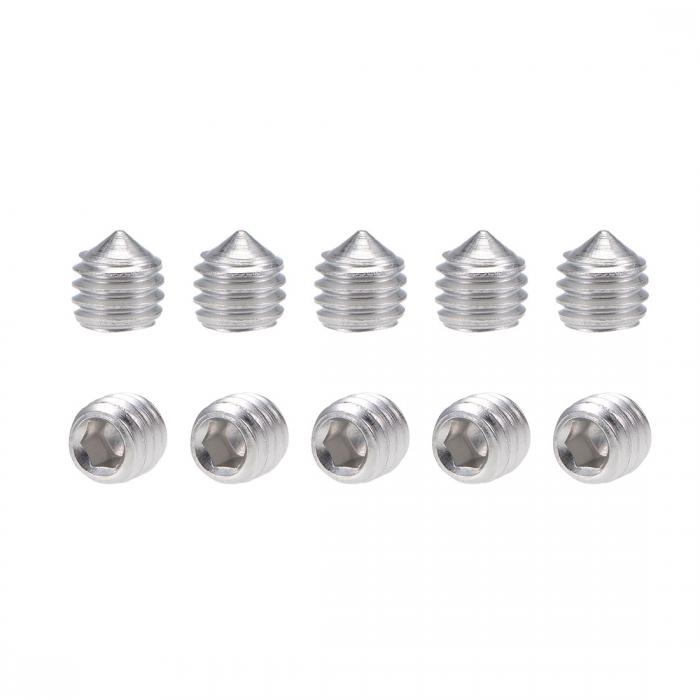uxcell スキューセット 304ステンレス鋼製 シルバートーン M6x6mm内部六角ソケットセット グラブスキュー 40個入り