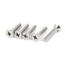 uxcell 皿ボルト 機械ネジ ねじボルト フラットヘッド 5個入り M8x40mm 316ステンレス鋼 ファスナー シルバートーン
