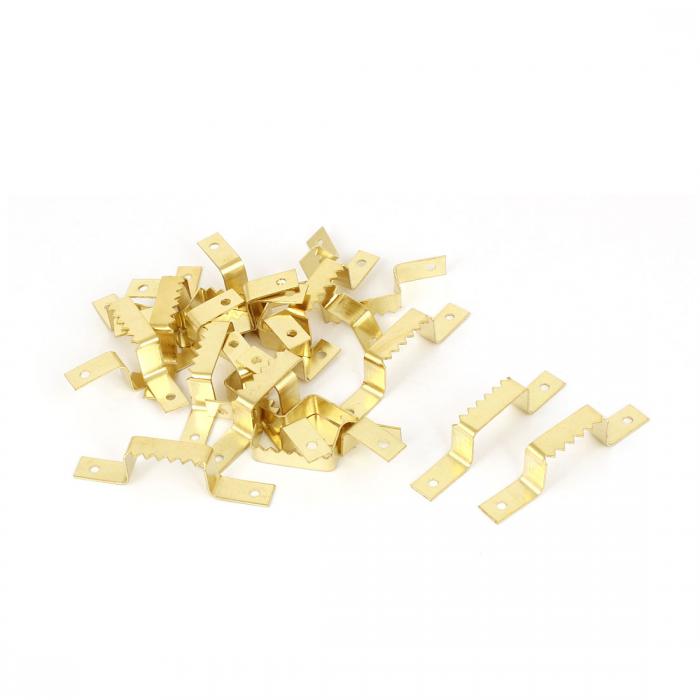 uxcell 鋸歯ハンガー 額縁ハンガー のこぎりハンガー ゴールドトーン 10個入り