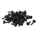 uxcell 親指ねじ ラウンドヘッドナーリングツイストねじ ブラック亜鉛メッキ M3 x 12mm 40個入り