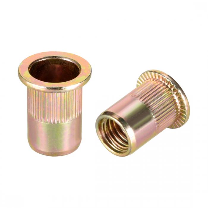 uxcell リベットナット 炭素鋼 フラットヘッド M10 1mm-4mm 50枚入り