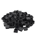 uxcell パイプキャップ エンドキャップ 椅子 家具 テーブル プラスチック 四角形 ブラック 32mm x 32mm