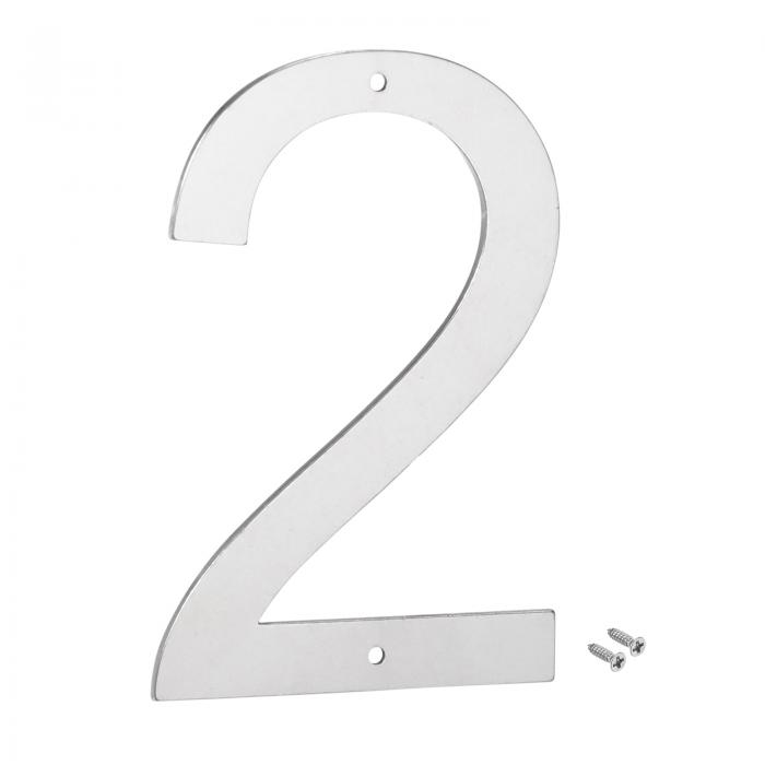 uxcell 304ステンレス鋼の家番号研磨 ドアメールボックス用 ユニークなスタイルのデザイン 高さ150mm 番号2