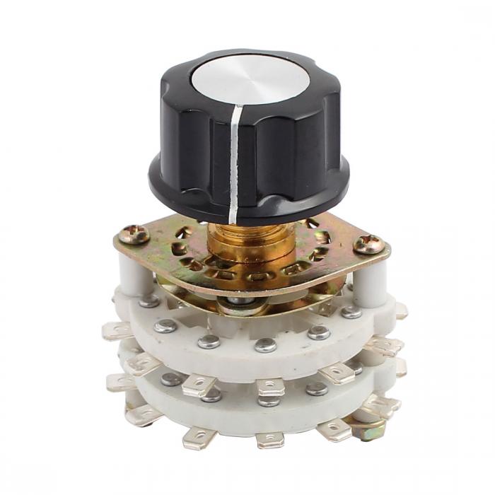 uxcell ロータリースイッチセレクター バンドチャンネル キャップ付き KCZ 4極5ポジション デュエルデ..