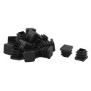 uxcell パイプキャップ オフィス プラスチック 四角形 テーブル 椅子 ブラック 15 x 15mm 20個入り