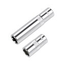 uxcell 6.35mmドライブ 8mm 6ポイントソケットシャロー ディープセットCr-Vスチール 2個