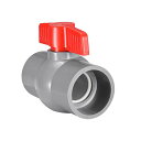 uxcell ボールバルブ PVC 給水管 スリップエンド 38mm 内径 穴径 赤 グレー