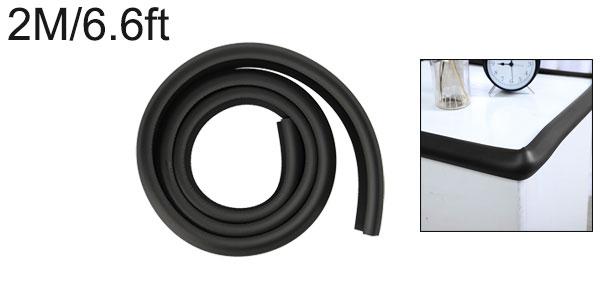 uxcell テーブルデスクエッジ L形 フォーム コーナークッションガードストリップロール ソフト パープロテクター 黒 1個