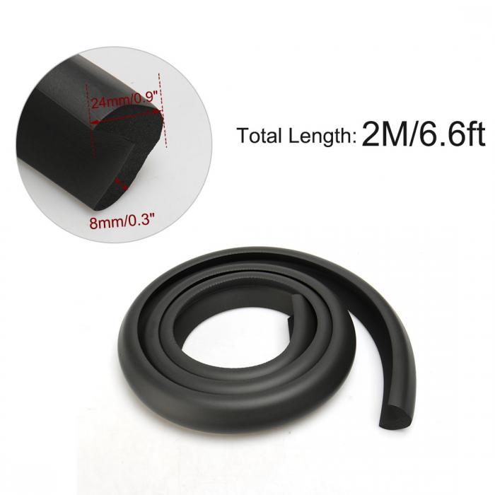 uxcell テーブルデスクエッジ L形 フォーム コーナークッションガードストリップロール ソフト パープロテクター 黒 1個