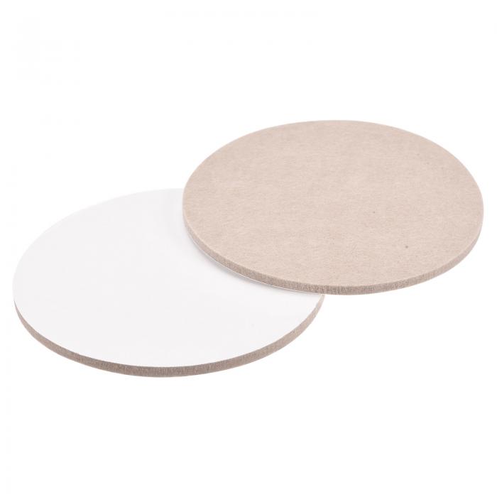 uxcell フェルト家具パッド 127 mm直径 自己粘着 ノンスリップ アンチスクラッチ ラウンドフェルトパッド キャビネットクローゼットフィートフロアプロテクター ベージュ 4個