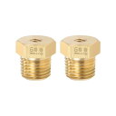 uxcell チューブアダプター ブラス製 ゴールドトーン パイプホース用品 1/4 オスー3/16メススレッドノズル 2個入り