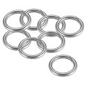 uxcell 溶接Oリング 50 x 6mm ストラップ付き 丸型Oリング ステンレス鋼 8個入り