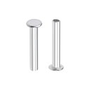 uxcell 半管状リベット M3 x 18 mm アルミニウム フラットヘッド シルバートーン 100個入り