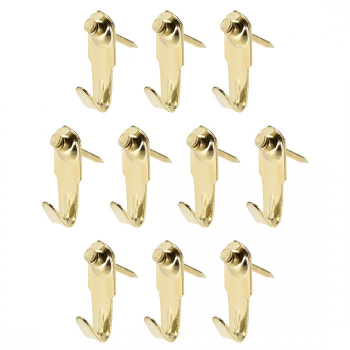 uxcell ピクチャーハンガー 長さ24mm ネイル付き 鉄材料 真鍮メッキ 防錆 汎用 25個入り