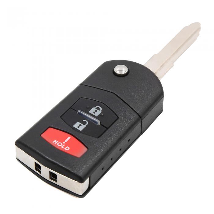 uxcell リモートキーケース 3ボタンリモートキー保護カバー 6.8 x 3.4 x 1.6cm マツダに対応