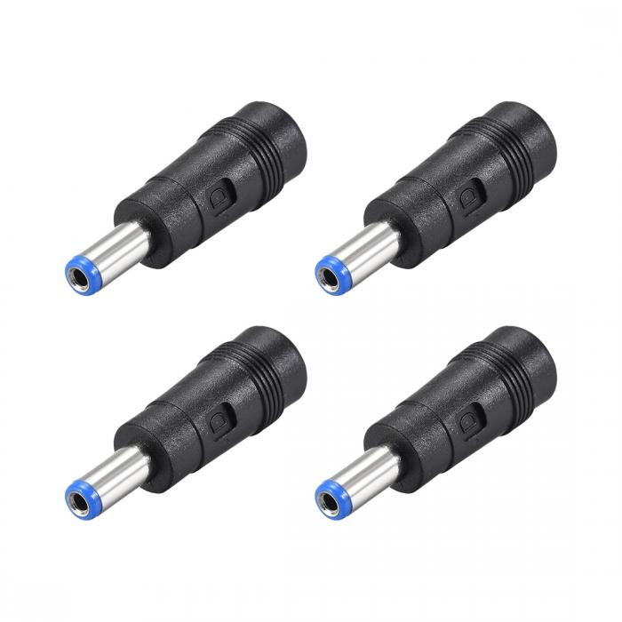 uxcell DC電源アダプター メス5.5mmx2.5mm-5.5mmx2.1mmオスプラグチップ 入力DCプラグコネクタ ブルー 4個