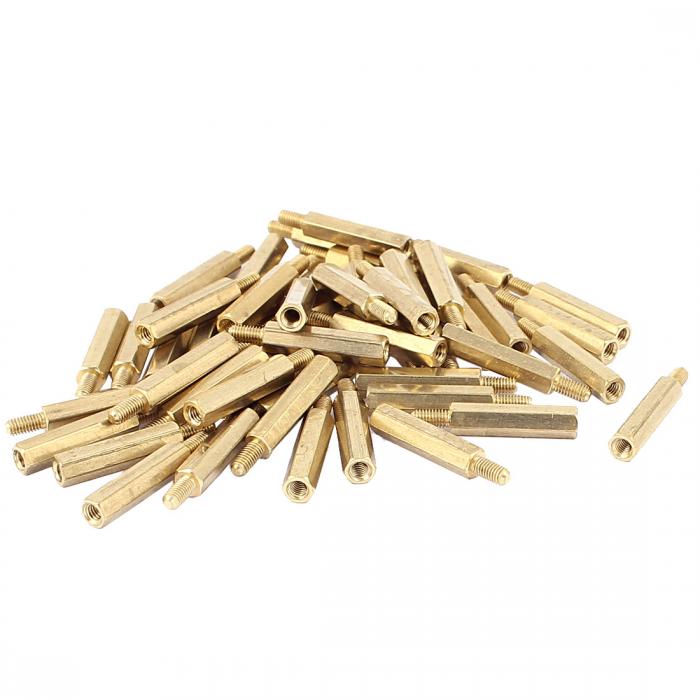 uxcell 六角スペーサー スタンドオフスペーサー 真鍮スペーサー メス—オス 50個入り マザーボード