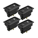 uxcell スイッチ DC 12V 6 ピン モーメンタリーエレクトリック パワー窓 スイッチ w ホワイトライト 車 4個入り