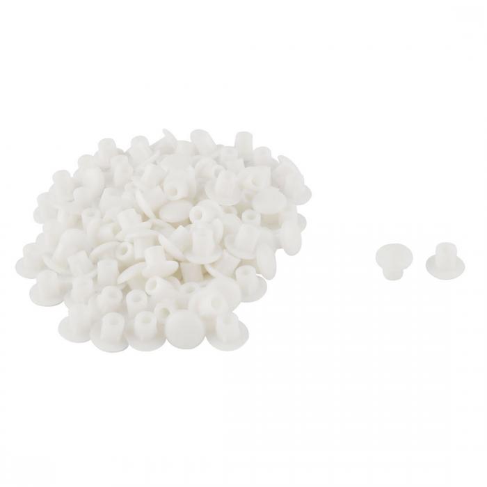 uxcell ホールプラグ チューブプラグ 130個入り ホワイト プラスチック 8×6.5mm