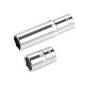 uxcell 9.5mmドライブ 13 mm 6ポイントソケットシャロー ディープセットCr-Vスチール 2個