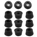 uxcell ゴム製フットバンパー ブラック 金属ワッシャー D17x14xH10mm 12個入り
