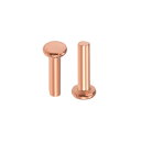 uxcell 銅ソリッドリベット 銅ソリッドリベットファスナー フラットヘッド シャンク径2 mm シャンク長さ8 mm 100個入り