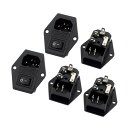 uxcell ロッカースイッチ ヒューズホルダー 10A 250VAC 3端子 IEC320 C14 インレット オスパワー 5Aヒューズ付き 5個入り