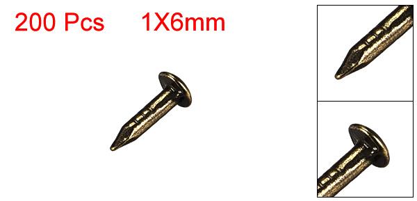uxcell 炭素鋼タイニーネイル ミニハードウェアネイル 炭素鋼 1 x 6mm DIY装飾用 ...