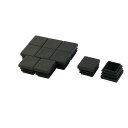 uxcell スクエアチューブ挿入 黒いプラスチック製 継ぎ脚くん スクエア ブランキングエンド 10個セット